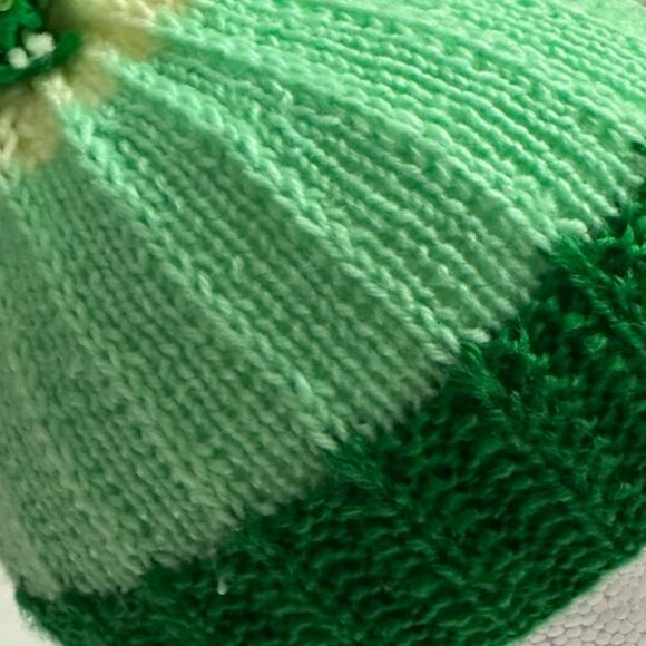 Handmade Winter Hat Made of Soft Wool with Pompoms and Flowers - Picture 6 of 7